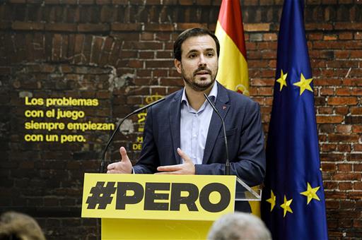 El ministro de Consumo, Alberto Garzón, durante su intervención