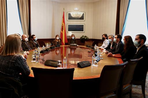 El ministro de Consumo, Alberto Garzón, durante su reunión