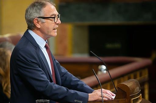 El ministro de Cultura y Deporte, José Guirao, durante su intervención ante el Pleno del Congreso