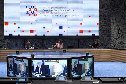 Imagen de la videoconferencia de los ministros de Cultura de la UE