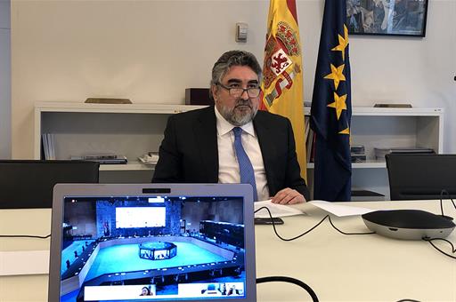 José Manuel Rodríguez Uribe durante la videoconferencia