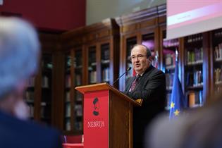 El ministro Miquel Iceta, durante su intervención en el acto