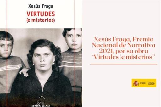 Portada del libro ‘Virtudes (e misterios)’ de Xesús Fraga, Premio Nacional de Narrativa 2021