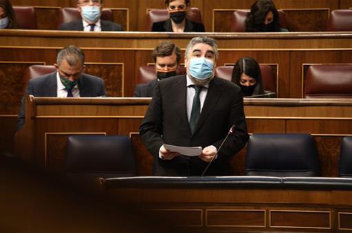 El ministro de Cultura y Deporte, José Manuel Rodríguez Uribes, en el Pleno del Congreso de los Diputados 