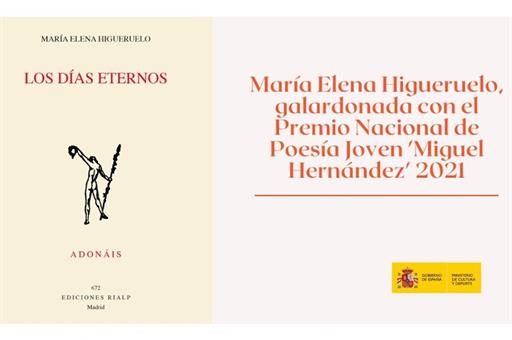 Portada del libro Los días eternos de María Elena Higueruelo, Premio Nacional de Poesía Joven Miguel Hernández 2021