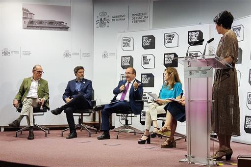 El ministro Miquel Iceta durante el acto de presentación del Bono Cultural Joven