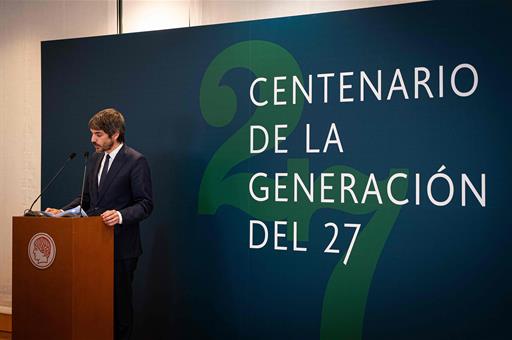 El ministro de Cultura presenta el programa de actos conmemorativos por la celebración del Centenario de la Generación del 27