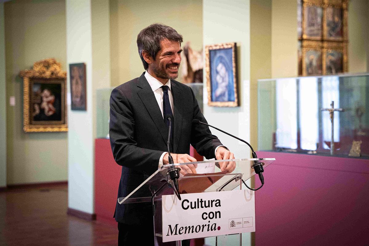 El ministro de Cultura durante el acto en el Museo Diocesano de Sigüenza