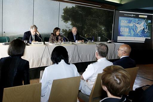 La ministra en funciones, Margarita Robles, durante su intervención en la clausura del Seminario