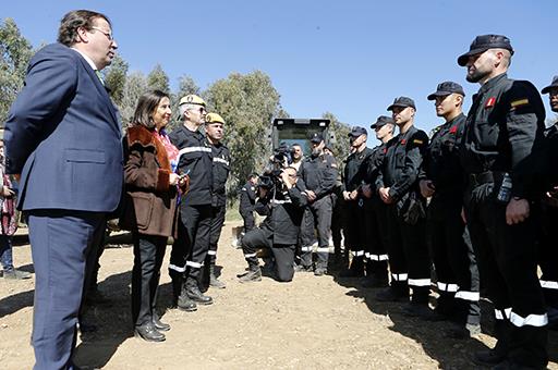 Visita de la ministra de defensa a la Operación Medioambiental Extremadura.