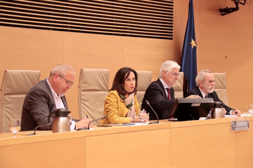 La ministra Margarita Robles durante su comparecencia en el Congreso
