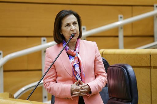 La ministra de Defensa, Margarita Robles, en la sesión del control al Gobierno en el Senado