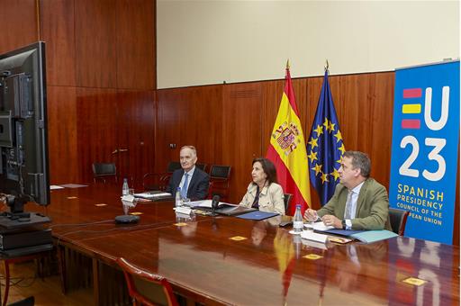 Robles comparece por videoconferencia ante la Subcomisión de Seguridad y Defensa del Parlamento Europeo