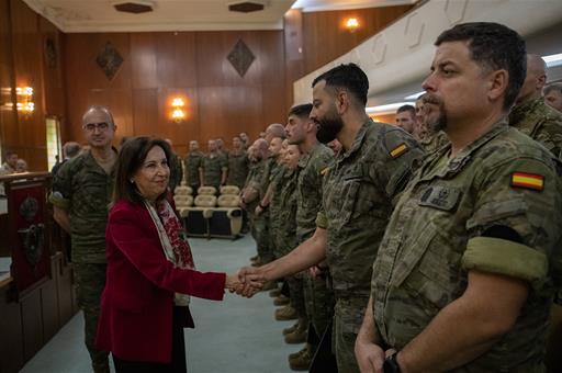 29/05/2023. Awarding of diplomas to Ukrainian soldiers. The Minister for Defense , Margarita Robles, presides over the ceremony to award dip...