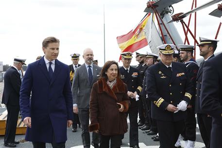 15/04/2024. Robles highlights Spain's great work at the helm of NATO's Standing Naval Grouping No. 1. The Minister for Defense, Margarita Ro...