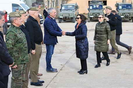 18/01/2024. Robles visita el antiguo campamento de Monte la Reina en Toro, Zamora.. La ministra de Defensa, Margarita Robles, visita el anti...