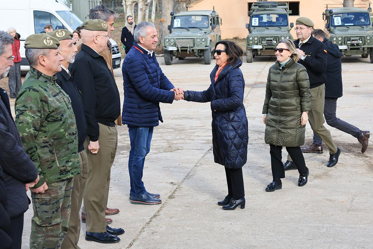 18/01/2024. Robles visita el antiguo campamento de Monte la Reina en Toro, Zamora.. La ministra de Defensa, Margarita Robles, visita el anti...