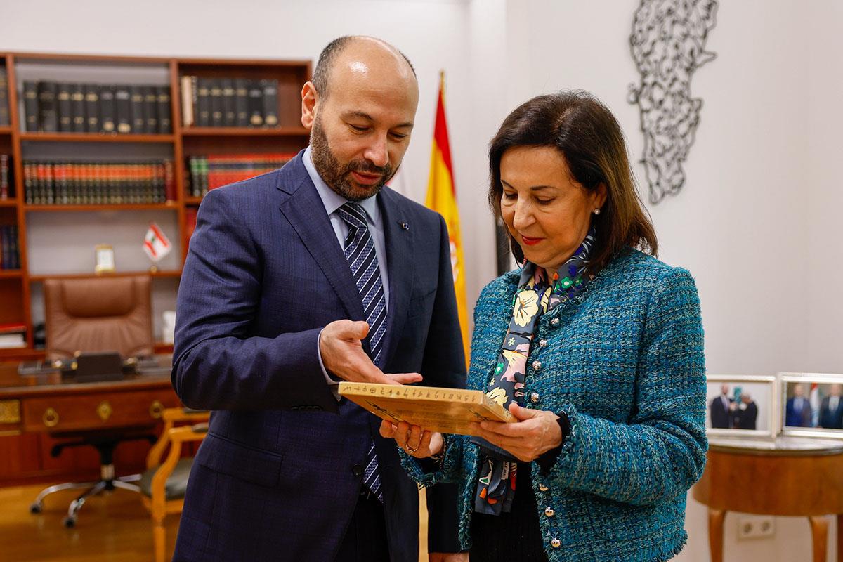 8/04/2026. Robles holds a meeting with the Lebanese ambassador, Hani Chemaitelly. The Minister for Defence alongside the Lebanese ambassador...