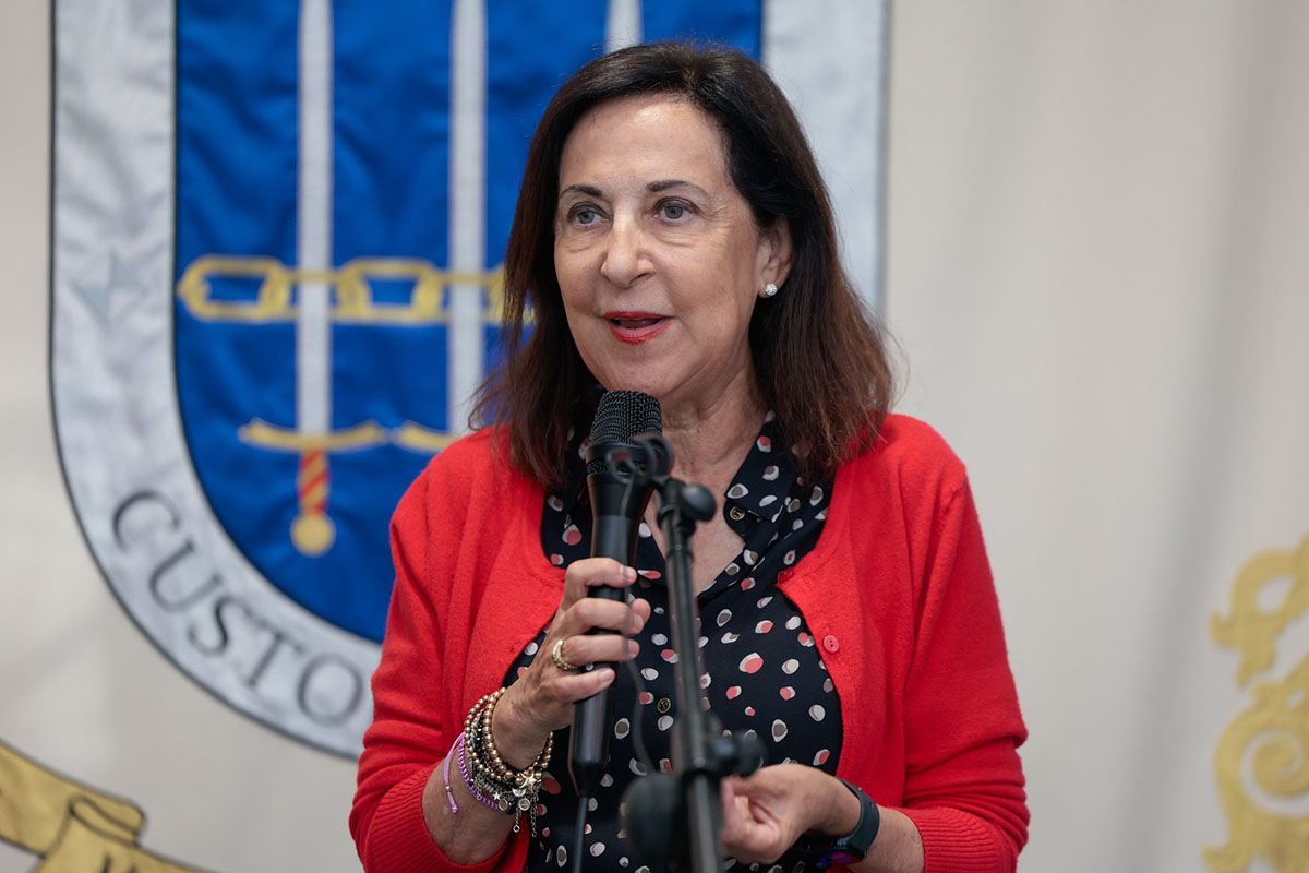 La ministra de Defensa, Margarita Robles, durante su intervención en la visita al Mando de Operaciones.