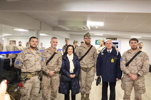 21/03/2026. Torrejón Air Base receives the bulk of the Spanish military personnel evacuated from Iraq. The Minister for Defence, Margarita R...