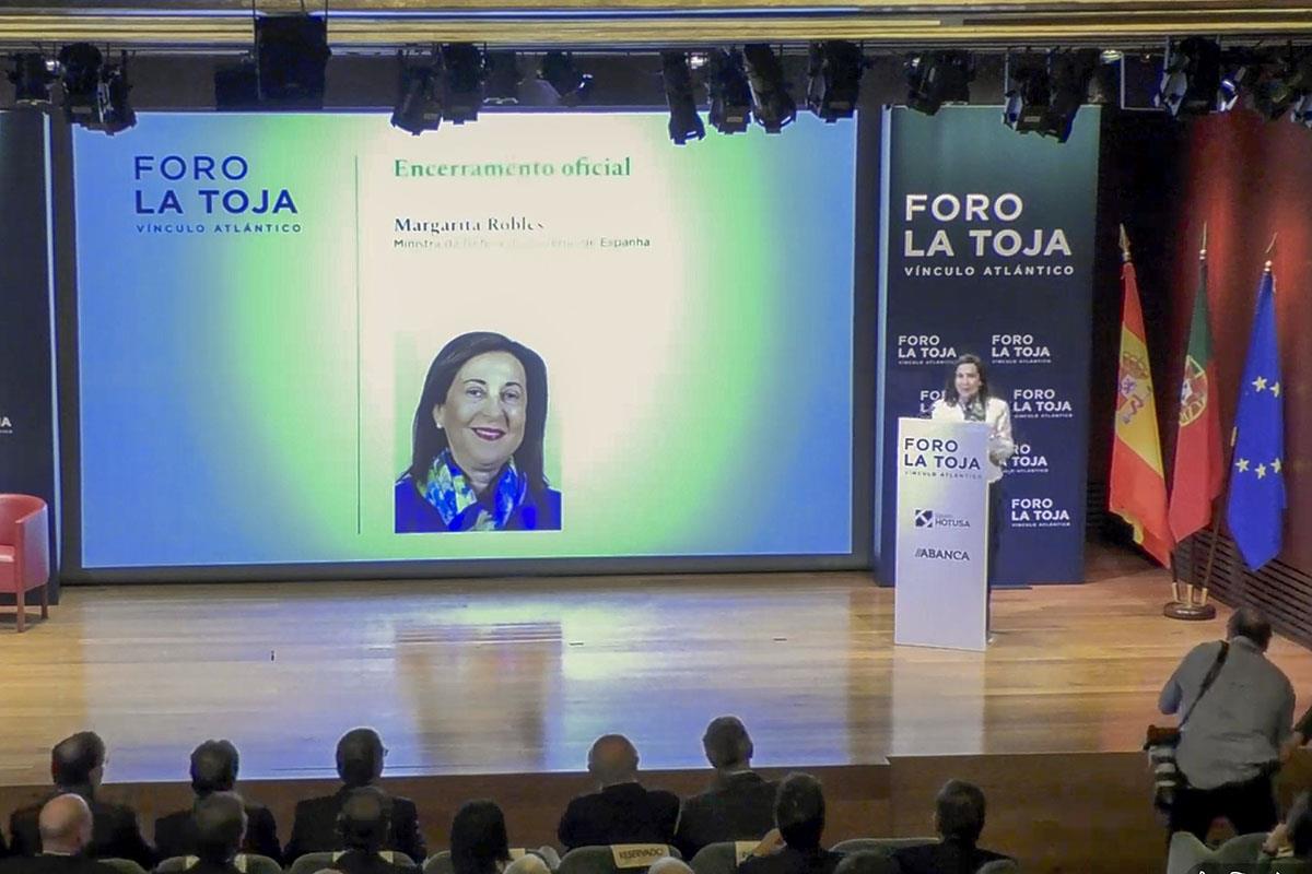 La ministra de Defensa, Margarita Robles, durante su intervención