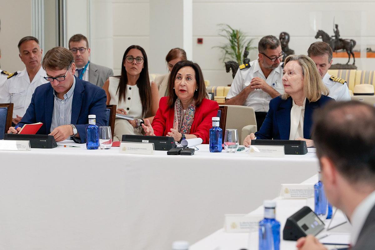 La ministra de Defensa, Margarita Robles, durante la reunión del Comité Nacional de Seguridad y Soberanía tecnológica.