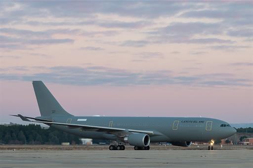 Avión A330 del Ejército del Aire, en Base la Aérea de Torrejón, en Madrid