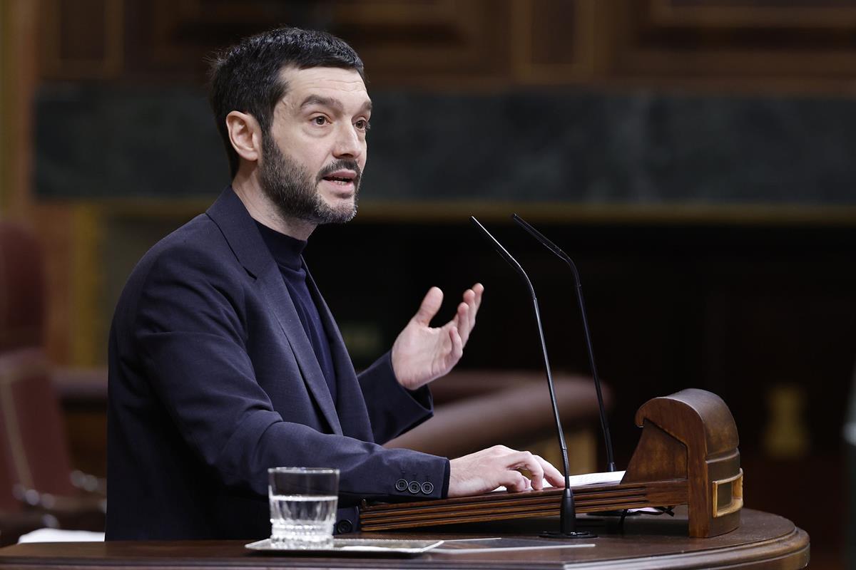 El ministro de Derechos Sociales, Consumo y Agenda 2030, Pablo Bustinduy, durante su intervención