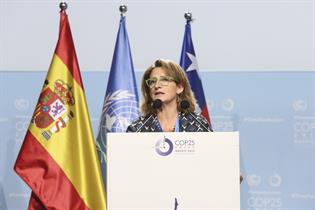 Teresa Ribera durante su intervención en la inauguración Segmento Alto Nivel COP25