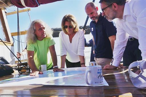 La ministra para la Transición Ecológica en funciones, Teresa Ribera, visita el Mar Menor