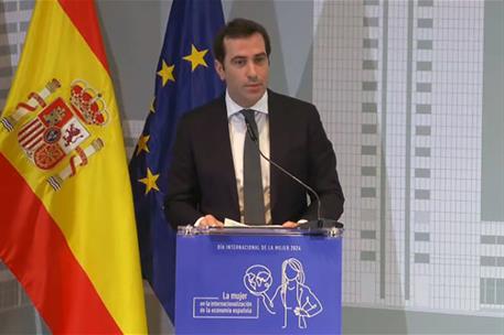 El ministro de Economía, Comercio y Empresa, Carlos Cuerpo, durante su intervención