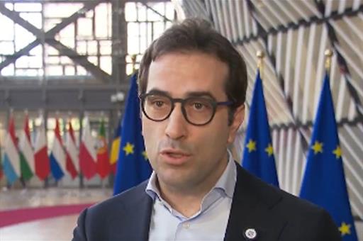 El ministro de Economía, Comercio y Empresa, Carlos Cuerpo, en la reunión del Eurogrupo.