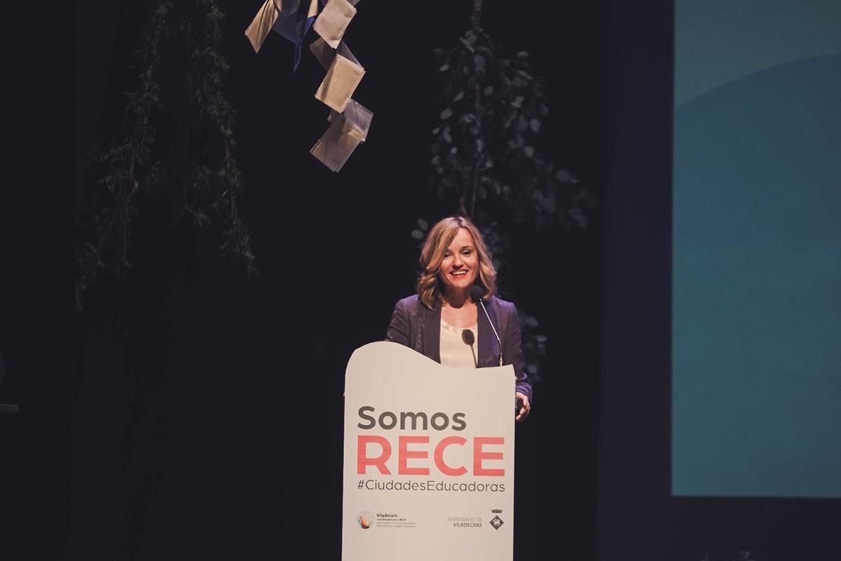 La ministra de Educación, Formación Profesional y Deportes, Pilar Alegría, inaugura en Viladecans (Barcelona) el 17º Encuentro d