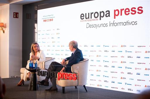 Milagros Tolón durante su intervención en el desayuno informativo organizado por Europa Press