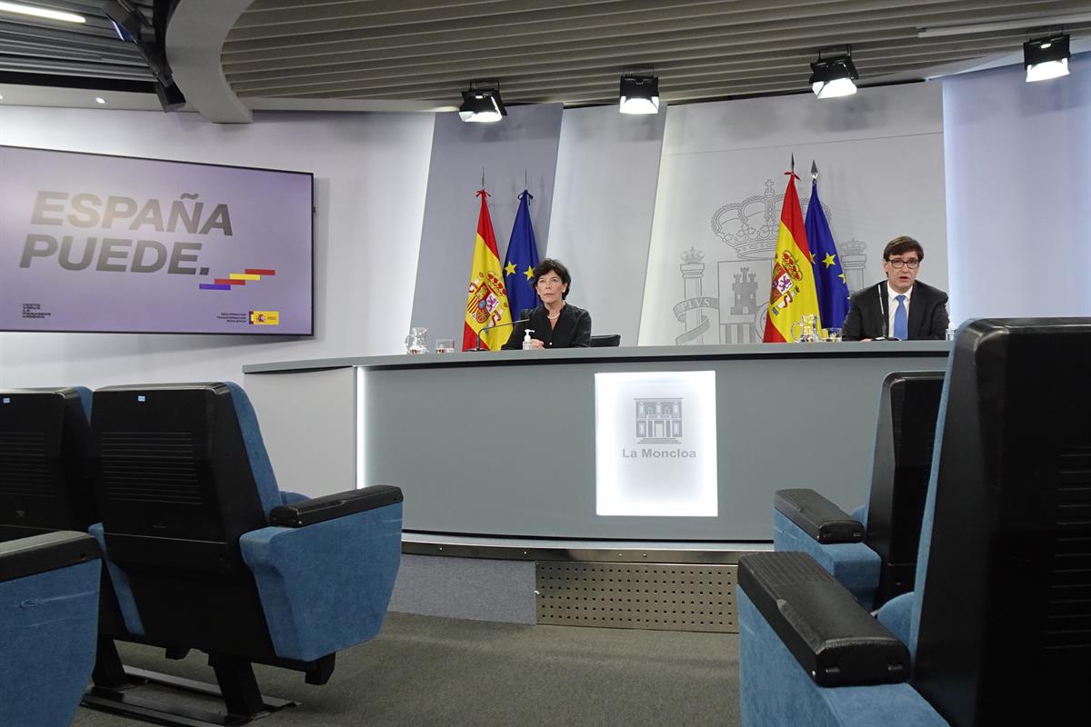 24/09/2020. Rueda de prensa tras reunión interministerial de Educación y Sanidad con CCAA. La ministra de Educación y FP, Isabel Celaá, y el...