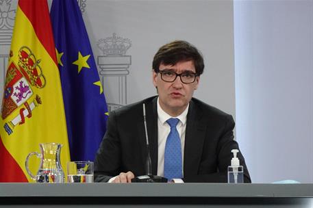 24/09/2020. Rueda de prensa tras reunión interministerial de Educación y Sanidad con CCAA. El ministro de Sanidad, Salvador Illa, durante la...