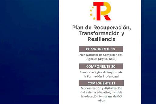 Plan de Recuperación, Transformación y Resiliencia, Componentes 19, 20 y 21 de Educación