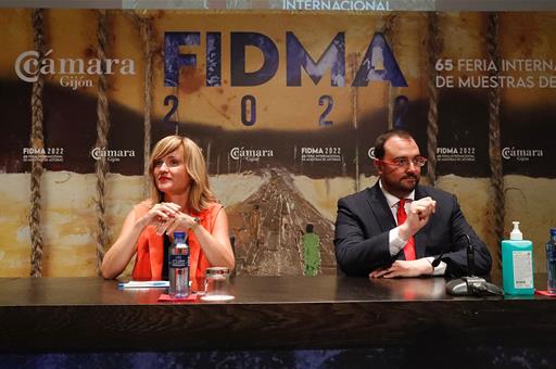 Pilar Alegría durante la inauguración de 65º Feria Internacional de Muestras de Asturias (Fidma)