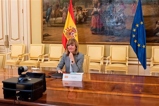 La ministra Alegría durante el debate