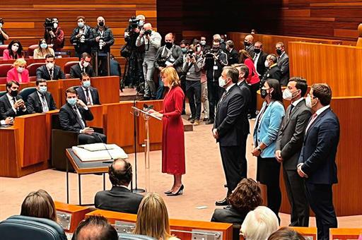 La ministra Alegría durante su intervención