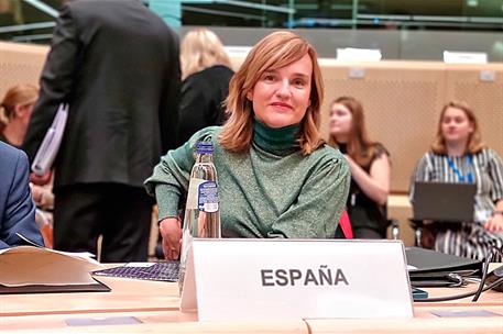 28/11/2022. The Minister for Education and Vocational Training, Pilar Alegría, attends the Council of Ministers for Education of the Europea...