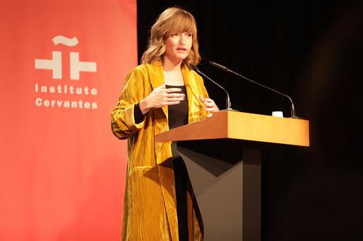 Pilar Alegría durante su intervención