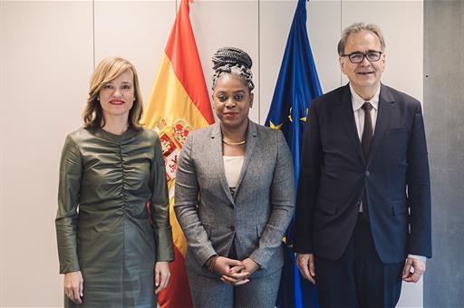 4/05/2023. Pilar Alegría and Joan Subirats meet Colombia's Minister for Education. Photo of the Minister for Education and Vocational Traini...