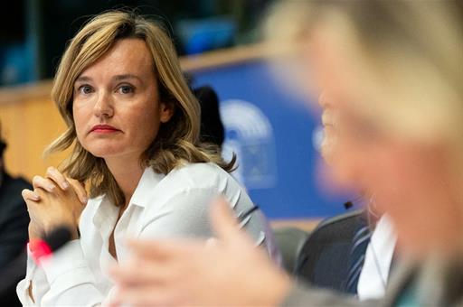 La ministra de Educación y Formación Profesional, Pilar Alegría, en el Parlamento Europeo