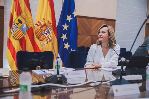 La ministra de Educación y Formación Profesional en funciones, Pilar Alegría, durante la reunión del Consejo Escolar del Estado