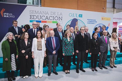 La ministra de Educación y Formación Profesional, Pilar Alegría, y el ministro de Universidades, Joan Subirats, en el acto