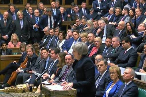 Theresa May durante su intervención ante el Parlamento británico