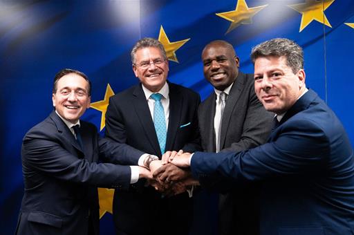 José Manuel Albares, Maroš Šefčovič, David Lammy y Fabian Picardo.