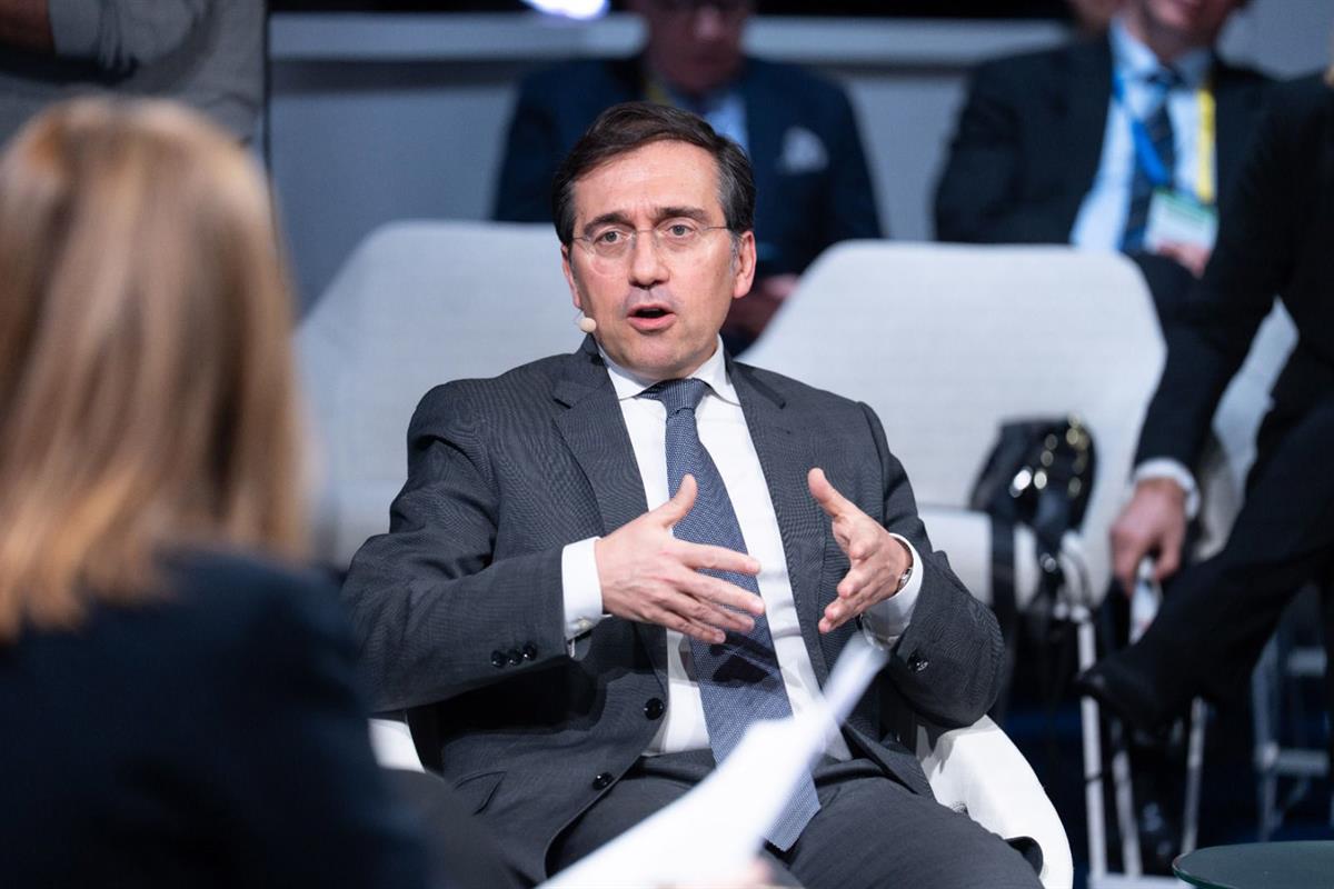 El ministro José Manuel Albares, en la Conferencia de Seguridad de Munich