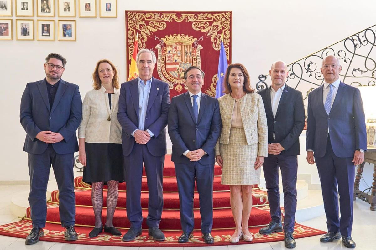 El ministro de Asuntos Exteriores, Unión Europea y Cooperación, José Manuel Albares, en el acto celebrado en Viena. 